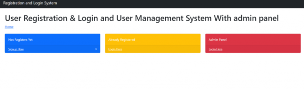 User Registration & Login and User Management System With admin panel