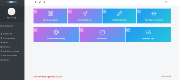 Online DJ Booking Management