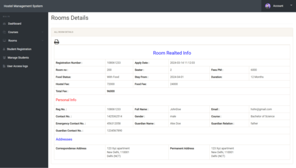 Hostel Management System