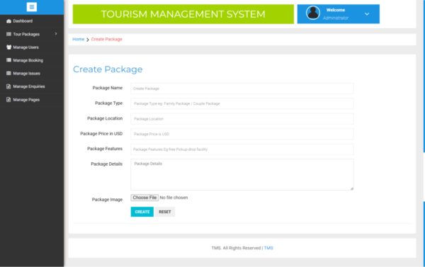 Tourism Management System