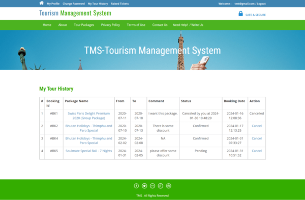 Tourism Management System