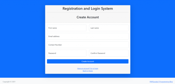 User Registration & Login and User Management System With admin panel