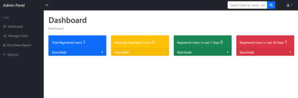 User Registration & Login and User Management System With admin panel