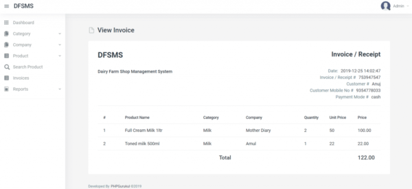 Dairy Farm Shop Management System