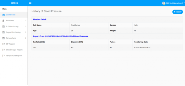 Health Monitoring Management System