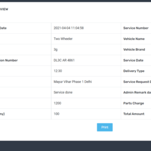 Vehicle Service Management System