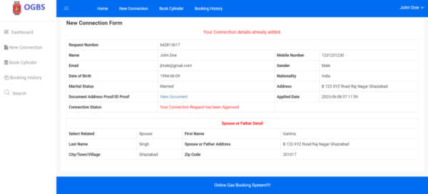 online gas booking system