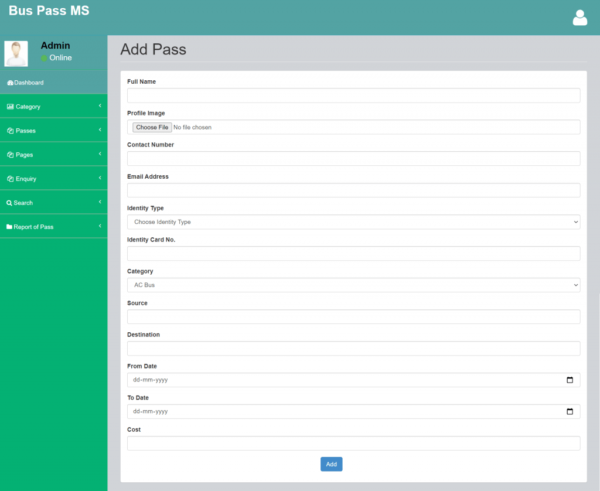 SPRWORK Infosolutions Bus-Pass-Managemt