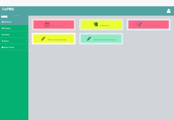 SPRWORK Infosolutions Curfew-Pass-Management-System-Dashboard